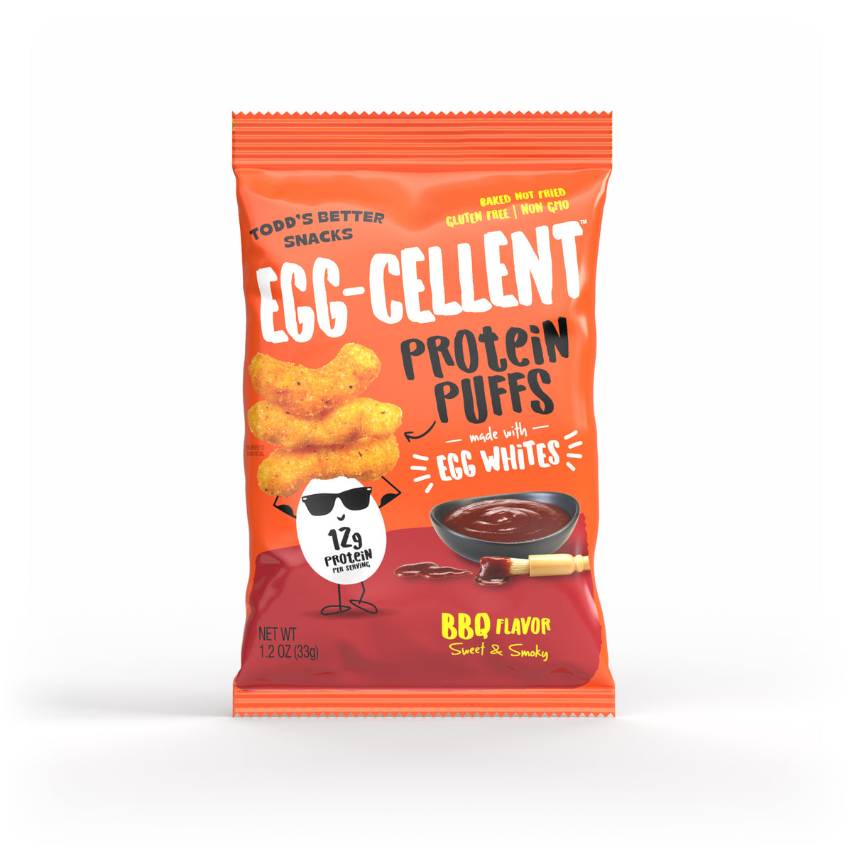 Sweet & Smoky BBQ Protein Puffs (1.2 oz) 10 bags per pack
