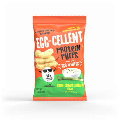 Sour Cream & Onion Protein Puffs (1.2 oz) 10 bags per pack