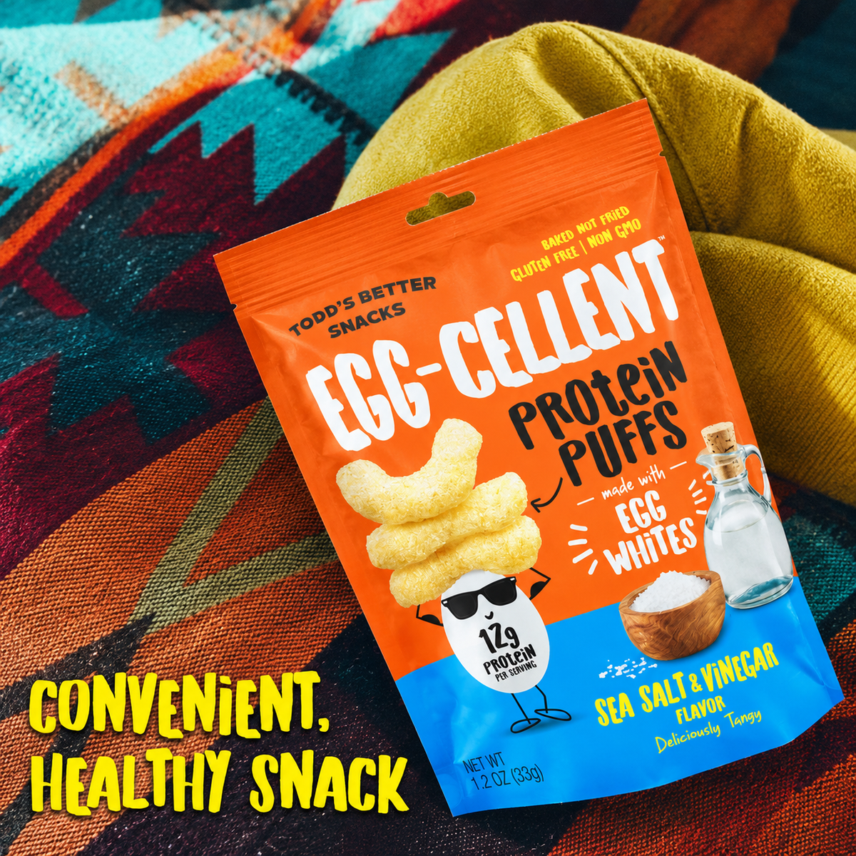 Sea Salt & Vinegar Protein Puffs (1.2 oz) 10 bags per pack