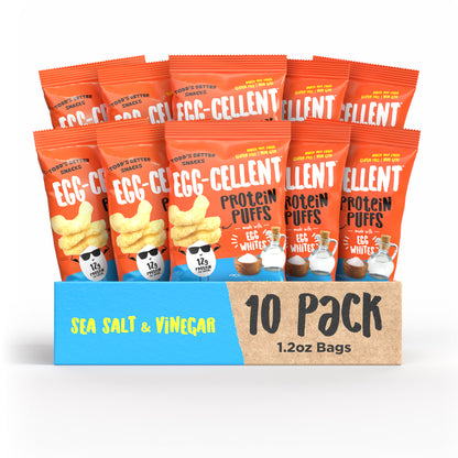 Sea Salt & Vinegar Protein Puffs (1.2 oz) 10 bags per pack