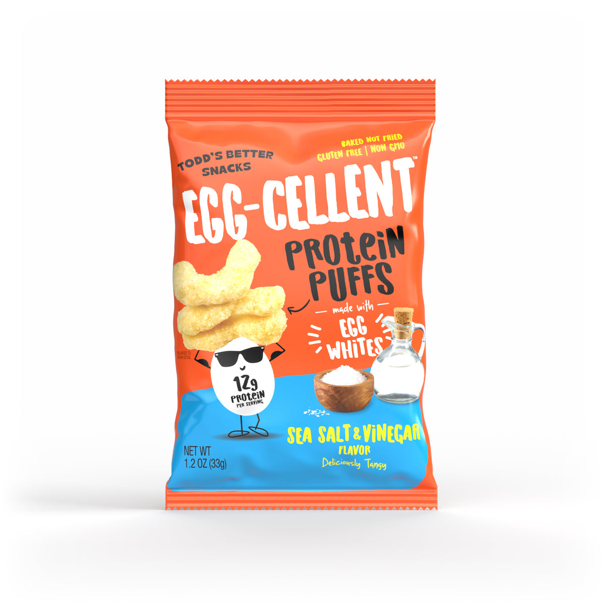 Sea Salt & Vinegar Protein Puffs (1.2 oz) 10 bags per pack