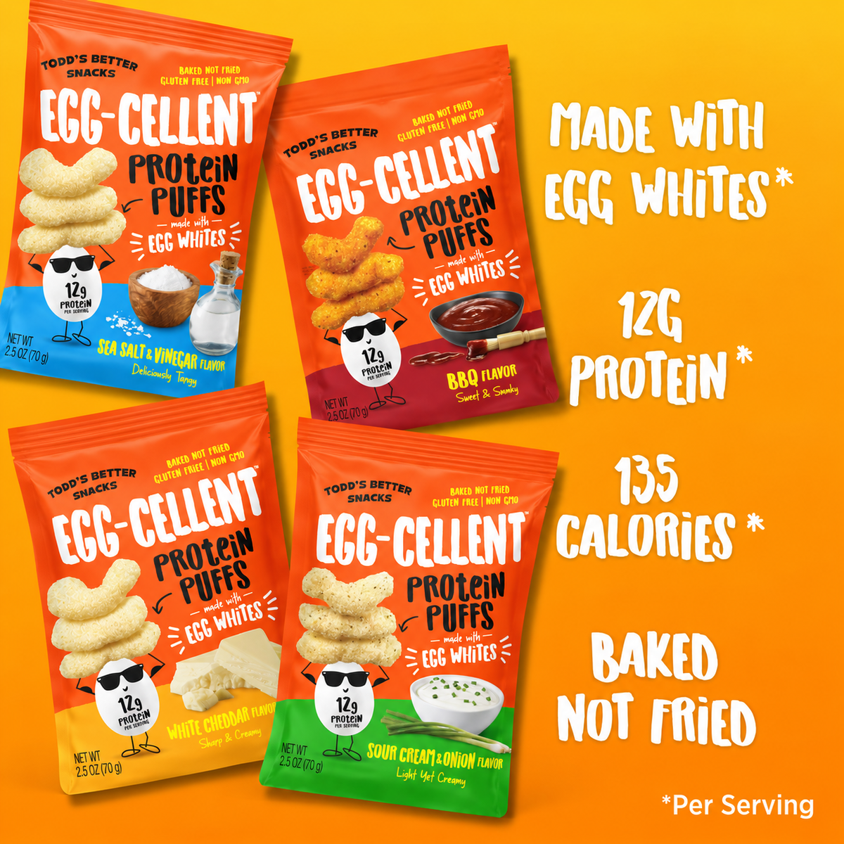 Variety Protein Puffs (2.5 oz) 4 bags per pack