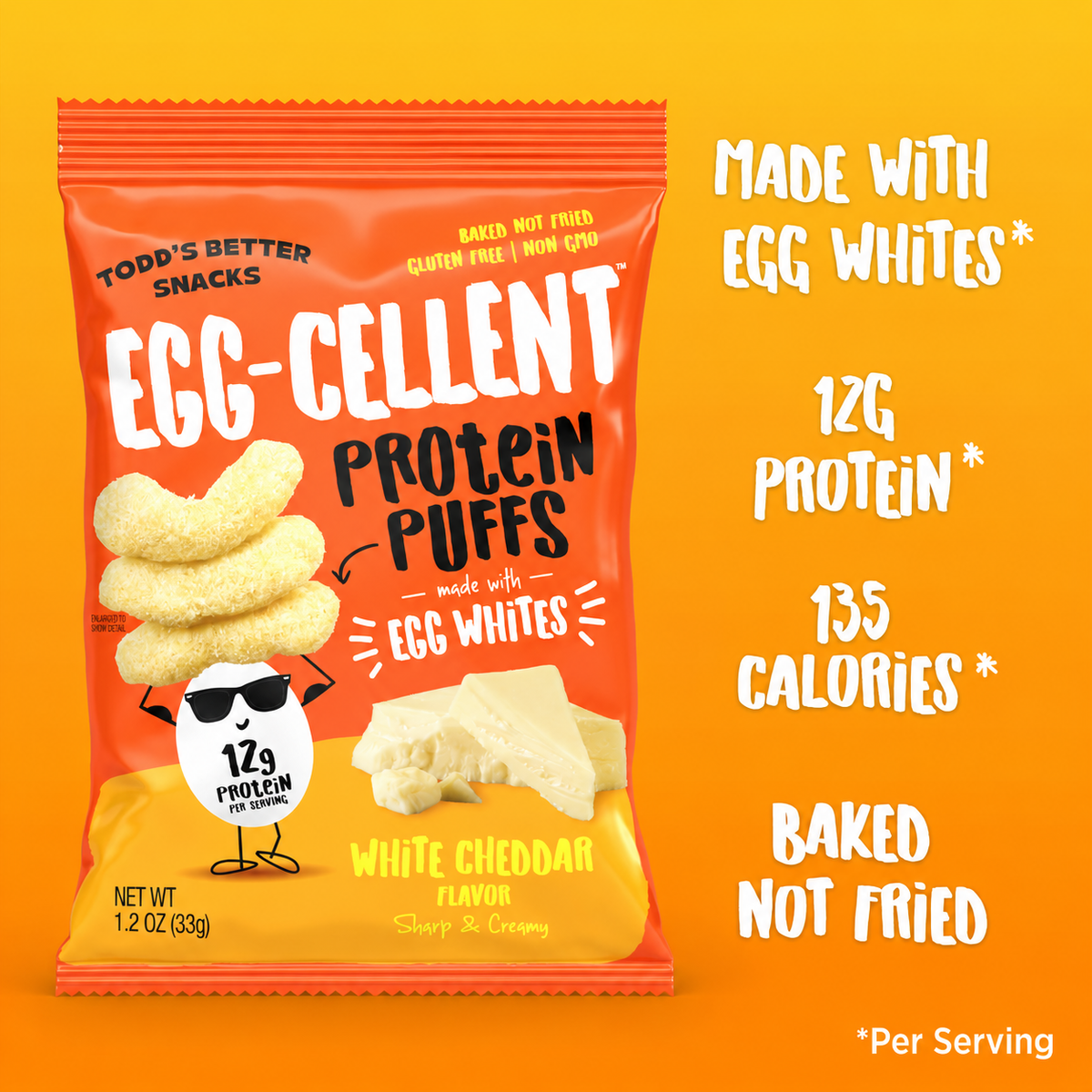 White Cheddar Protein Puffs (1.2 oz) 10 bags per pack